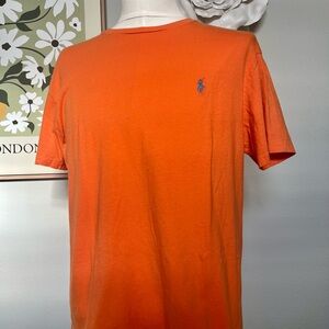 Ralph Lauren Vibrant Orange Tee with Blue Logo